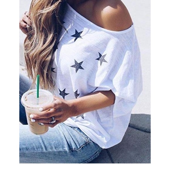 Tie-up star print top - Picture 3 of 4